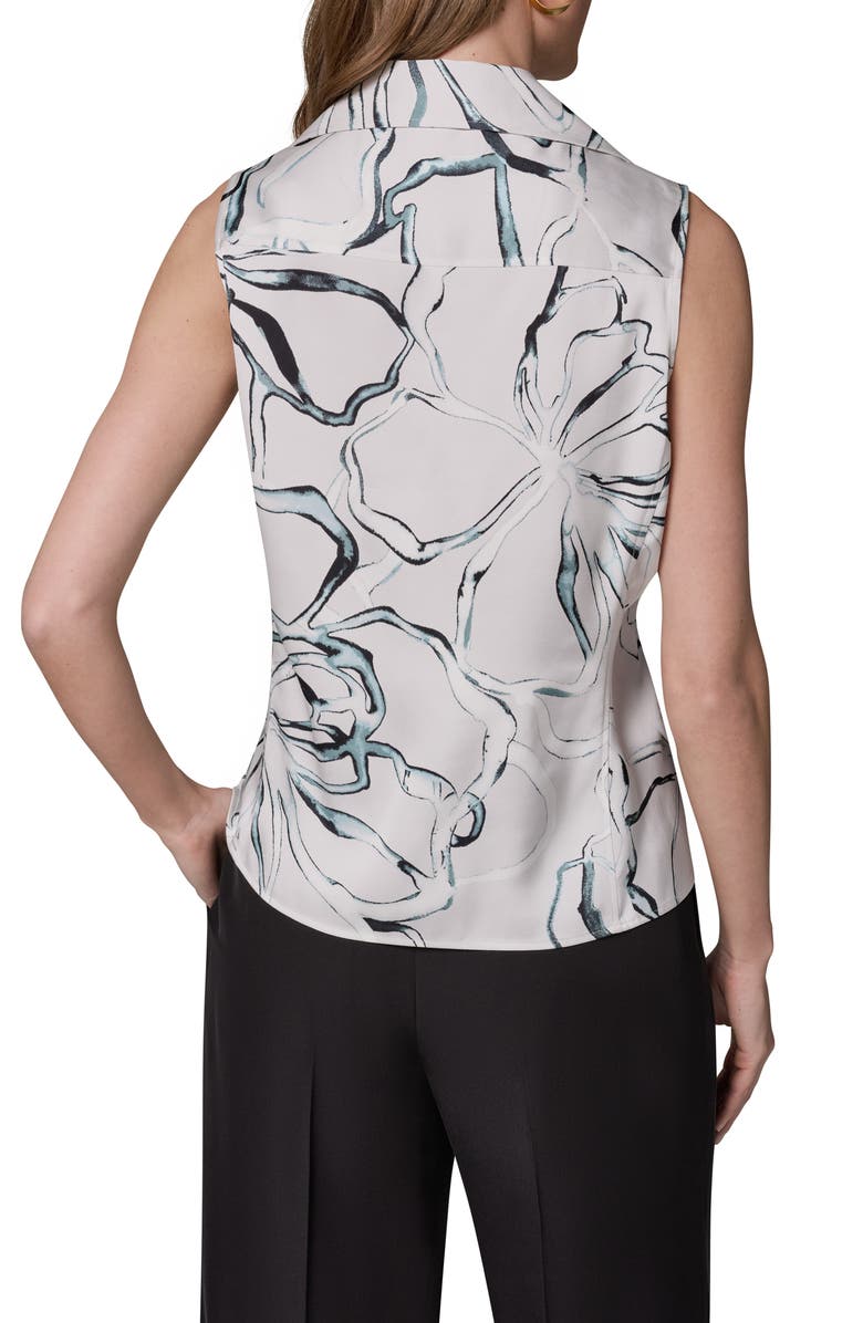 Donna Karan New York Print Sleeveless Shirt, Alternate, color, Aquamint Multi