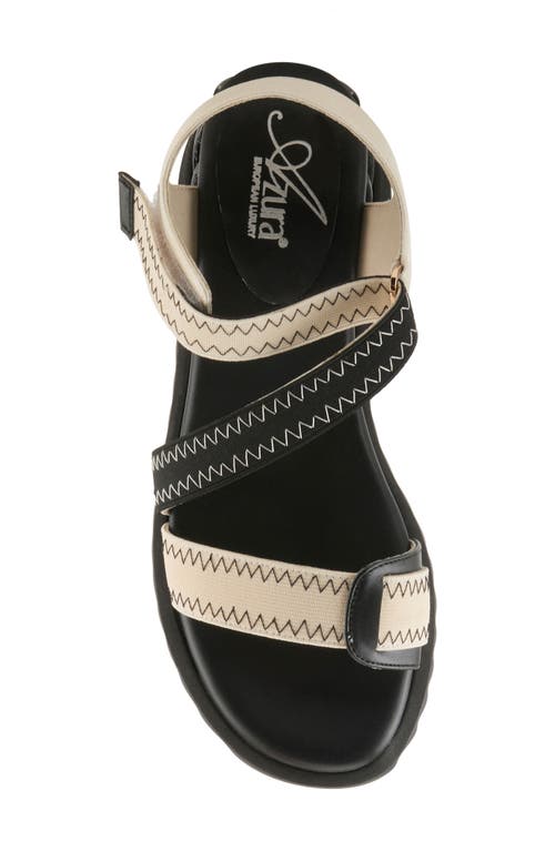 Azura By Spring Step Coolbeans Wedge Sandal In Black Multi