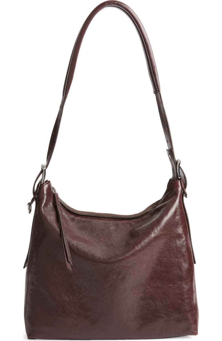 Lemaire Small Belted Leather Hobo Bag, Main, color, Chianti