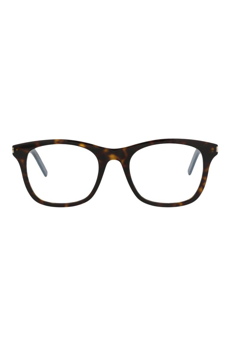 50mm Square Optical Glasses, Main, color, HAVANA HAVANA TRANSPARENT