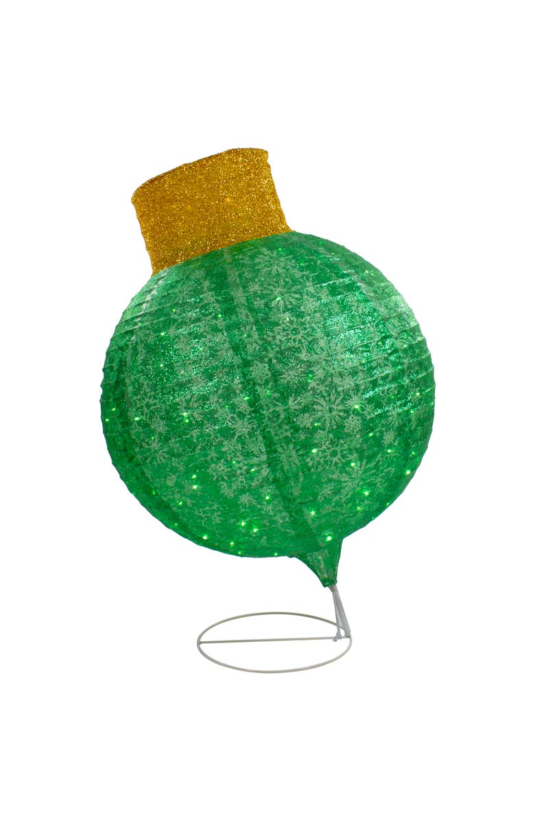 Northlight LED Lighted Twinkling Commercial Outdoor Tinsel Onion Christmas Ornament - 38" - Green, Main, color, 