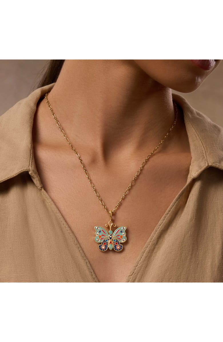 Karma and Luck Vibrant Awakening Butterfly Charm Necklace, Alternate, color, 