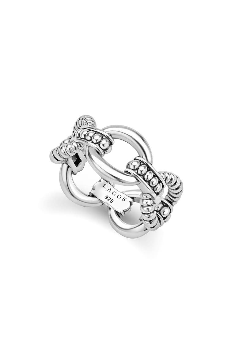 Sterling Silver Caviar Link Ring video