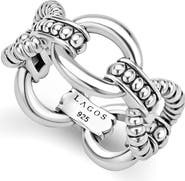LAGOS Sterling Silver Caviar Link Ring