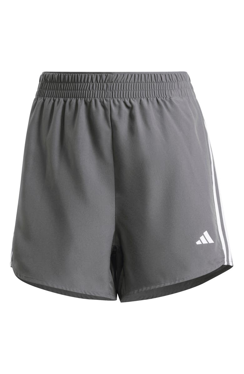 adidas High Waist 3-Stripe Shorts, Alternate, color, Grey/ White