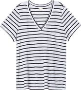 Caslon® Short Sleeve Cotton & Modal V-Neck Pocket T-Shirt