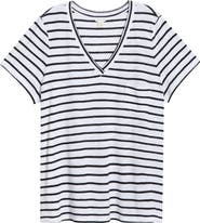 Caslon® Short Sleeve Cotton & Modal V-Neck Pocket T-Shirt