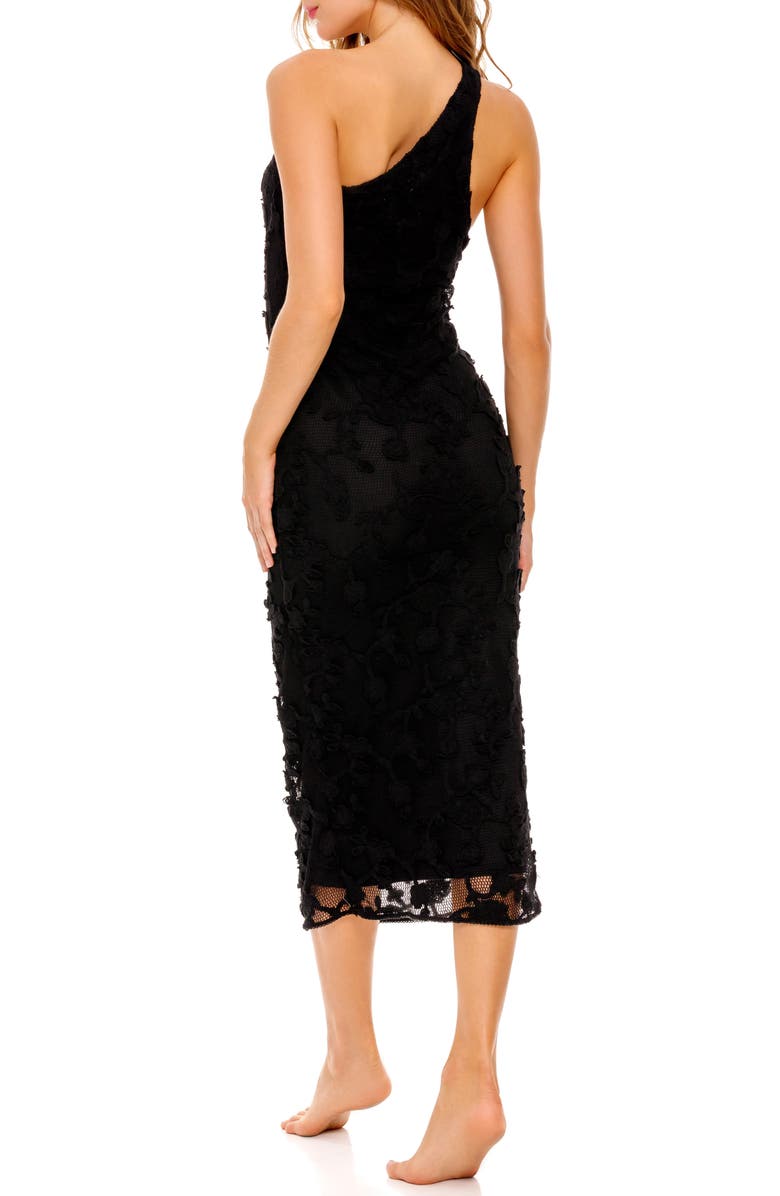 Agua Bendita Balm Chroma One-Shoulder Cover-Up Midi Dress, Alternate, color, Black