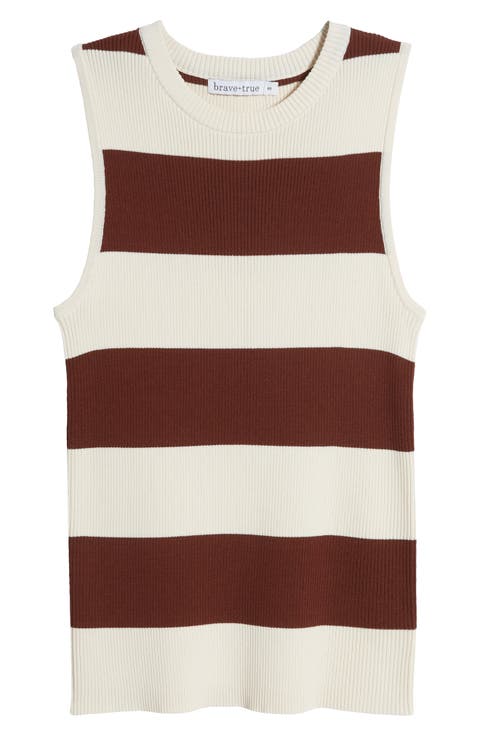 Tori Stripe Sleeveless Sweater