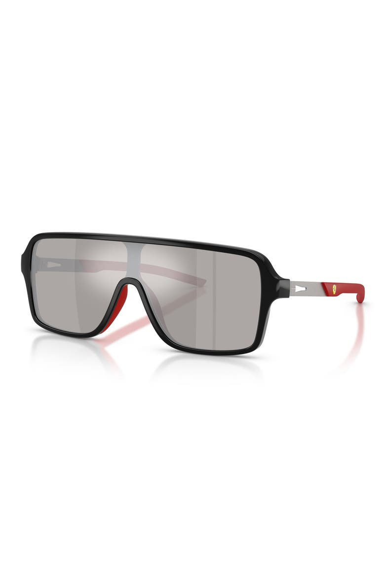 132mm Rectangular Sunglasses, Alternate, color, BLACK SHINY / LIGHT GREY