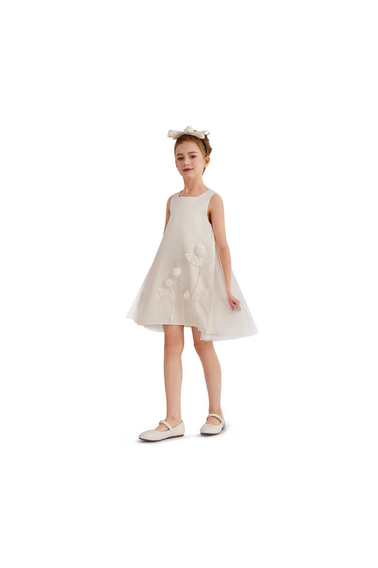Floral Cascade Dress, Alternate, color, Ivory