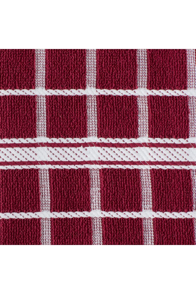 Windowpane Terry Dishtowel Set/4, Alternate, color, Wine