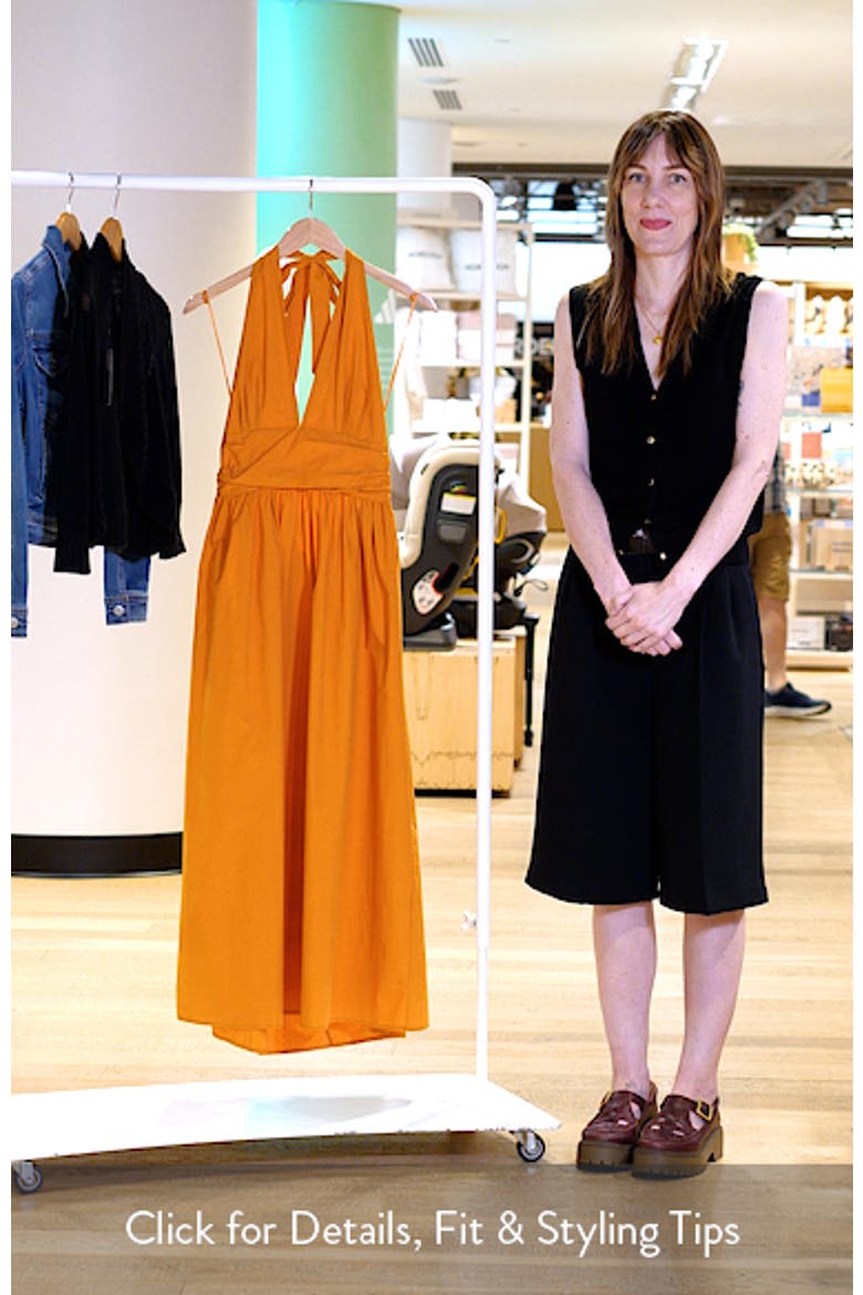 Cassis Halter Cotton Poplin Maxi Dress video