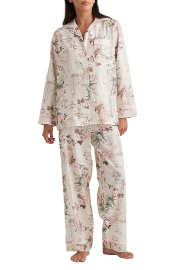 Papinelle Odette Cotton Sateen Pajamas In Gray