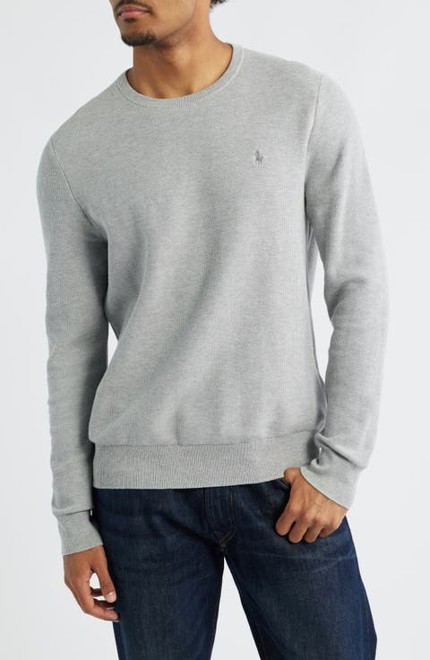 Textured Cotton Crewneck Sweater