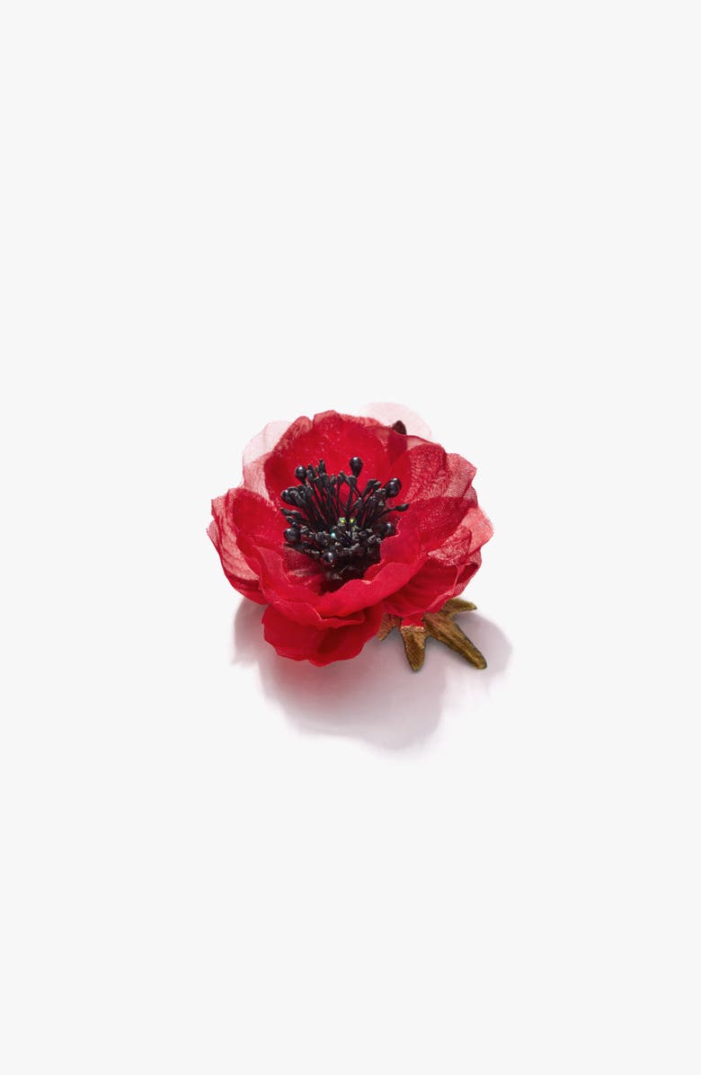 Helena Simon The Red Poppy Floral Brooch, Alternate, color, Red