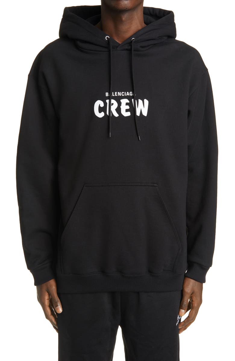 Balenciaga Crew Oversize Men's Graphic Hoodie, Main, color,