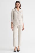 Ming Wang Heritage Stretch Deco Crepe Scrunch Sleeve Jacket