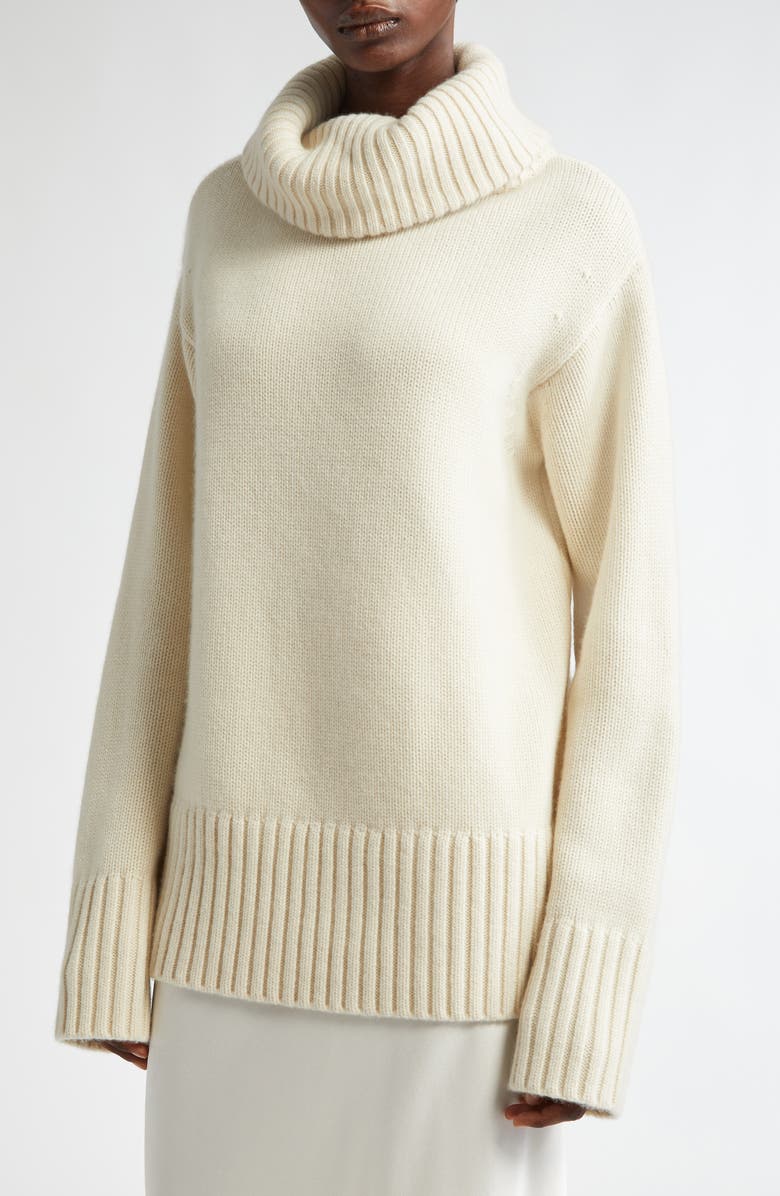 Michael Kors Collection Oversize Turtleneck Cashmere Sweater, Alternate, color, 