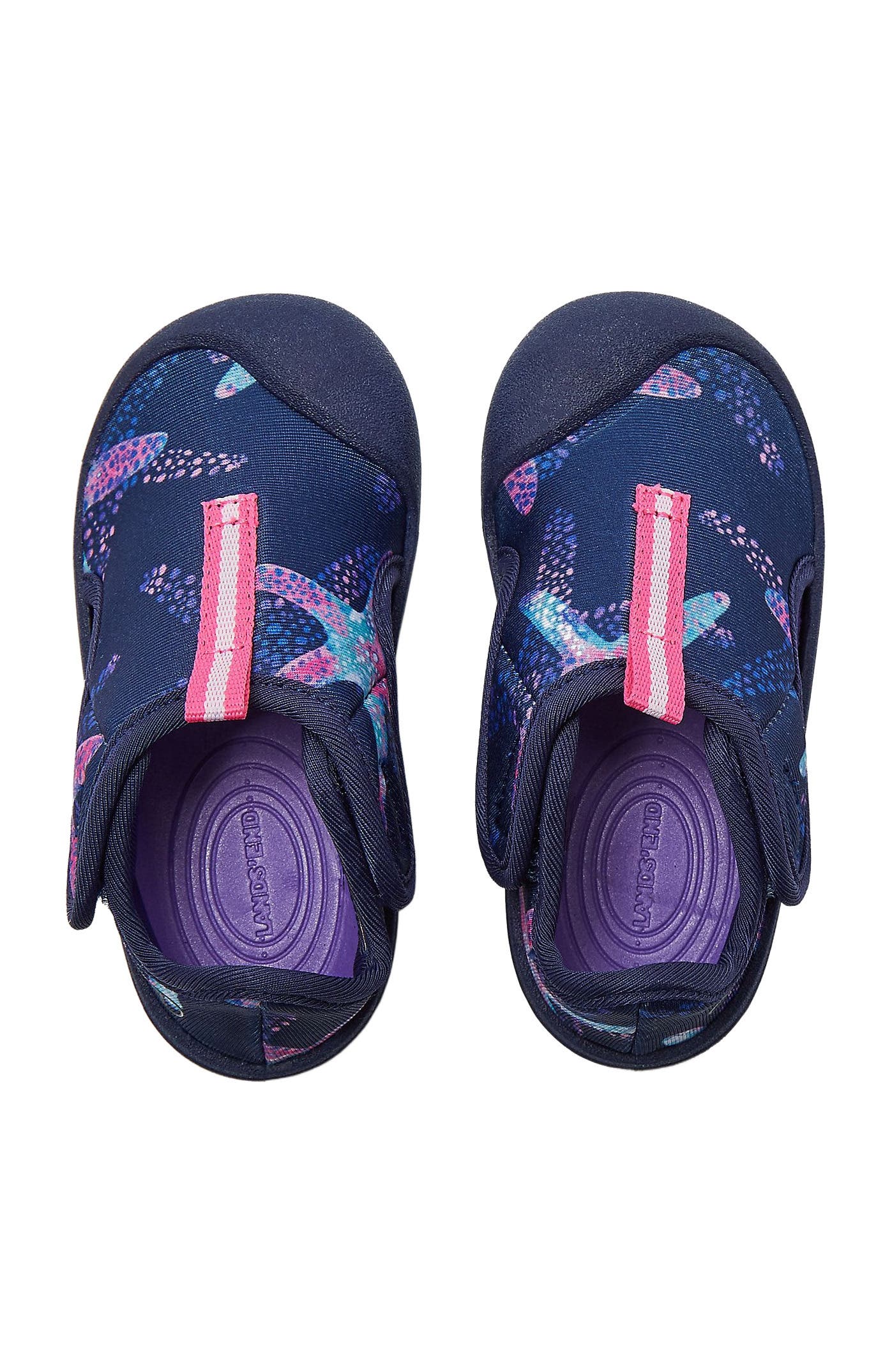 Lands' End Toddlers Adventurer Water Shoes, Alternate, color, Deep Sea Navy/Pink Starfish