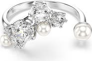 Swarovski Constella Crystal & Faux Pearl Ring