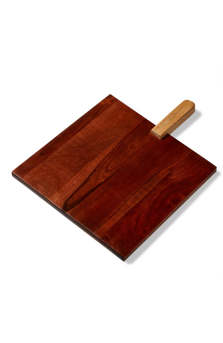 tag Verge Square Board Natural Mango Wood Everyday Serving Tray, Main, color, Black