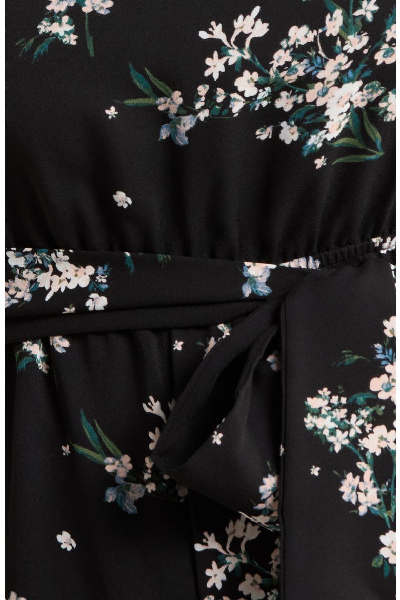 Magnol Floral Print Sleeveless Jumpsuit, Alternate, color, BLACK-PINK