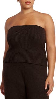 ELOQUII Sweater Ribbed Tube Top