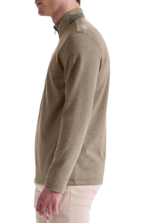 Bugatchi Houndstooth Patern Quarter Zip Top In Green