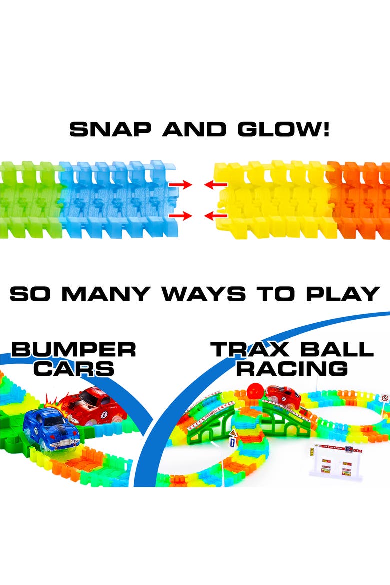 Glow Trax Glow in The Dark Race Tracks for Kids - 360pc, Alternate, color, Multi Color
