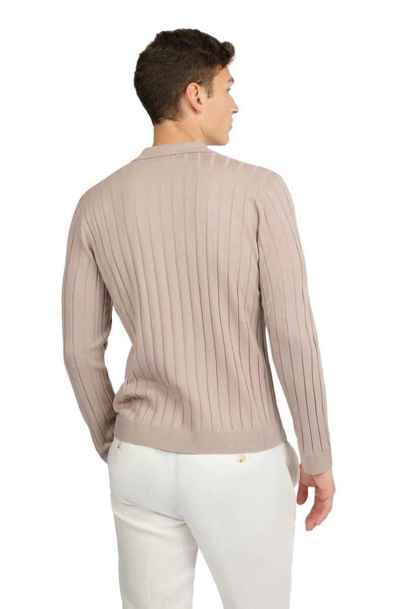 Onia Extra Fine Merino Wool Johnny Collar Polo, Alternate, color, Oxford Tan