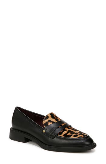 Franco Sarto Womens Animal Print Faux Leather Loafers In Multi