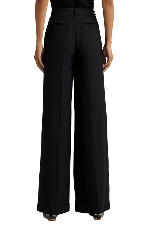 Ralph Lauren Double-faced Georgette Wide-leg Pant In Black