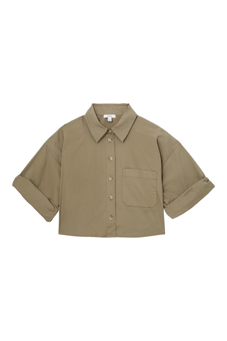Solene Cotton Shirt, Alternate, color, KHAKI