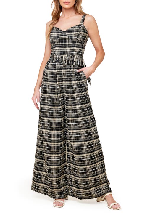 Plaid Wide Leg Jumpsuit
