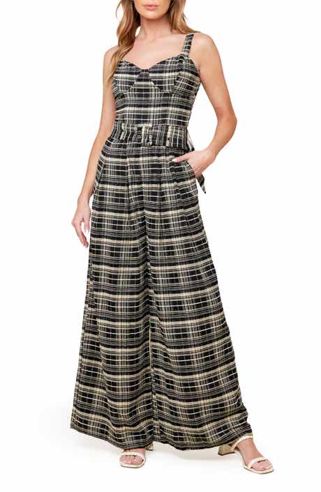 Plaid Wide Leg Jumpsuit