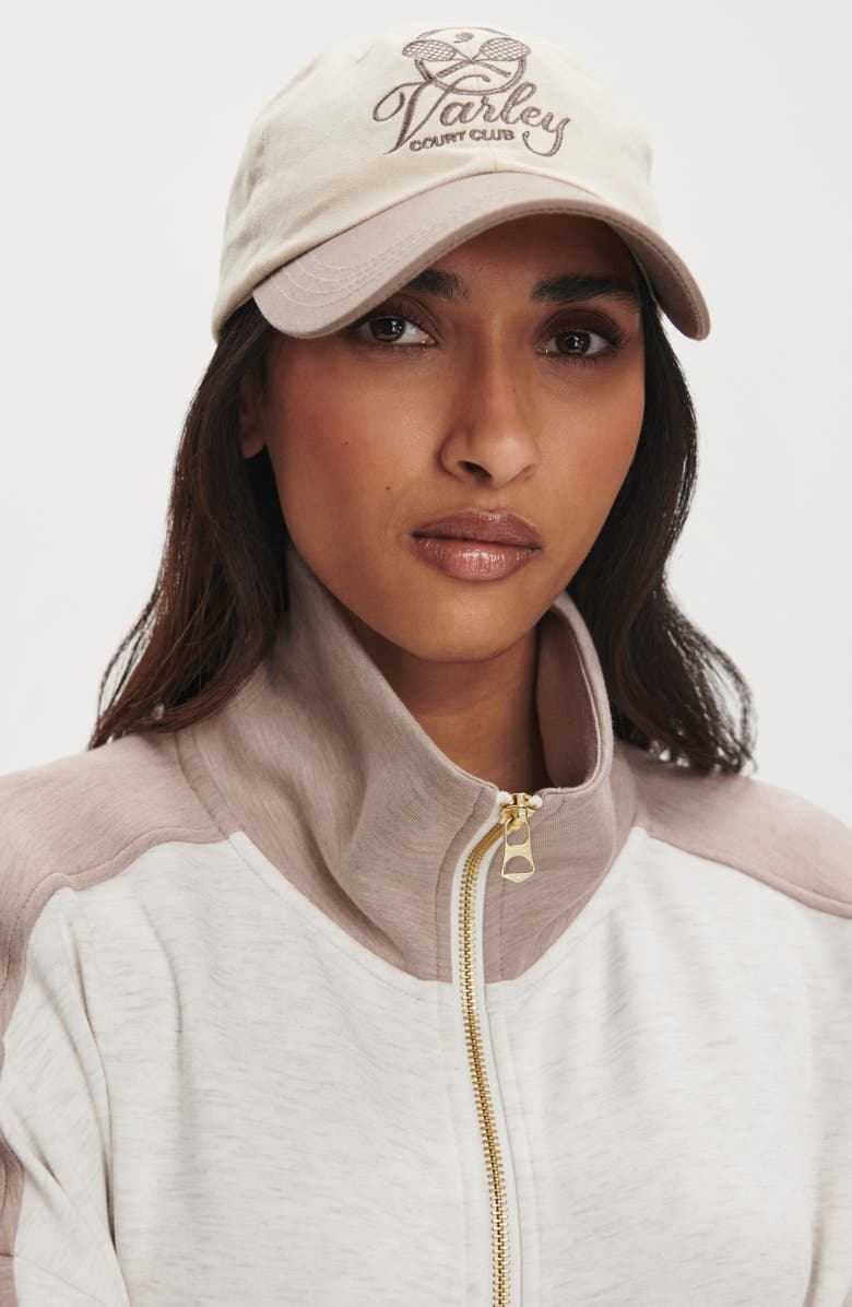 Varley Garcia Full Zip Sweatshirt, Alternate, color, Ivory Marl/ Taupe Marl