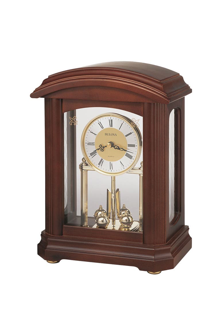 Nordale Pendulum Clock, Walnut, Alternate, color, Brown