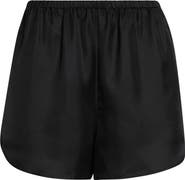 LOULOU DE SAISON Cabo Elastic Waist Silk Twill Shorts