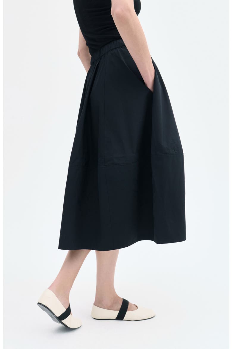 Full Skirt in Cotton Poplin, Main, color, Black