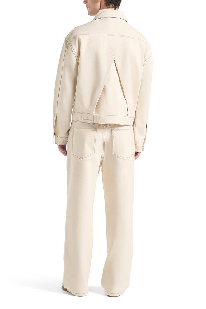 Damien Denim Jacket with Back Pleat, Alternate, color, Cream