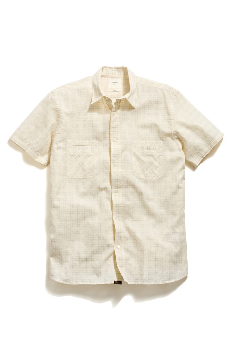 Billy Reid Corded Plaid Donelson Short Sleeve Button-Up Shirt, Alternate, color, Tinted White Multi