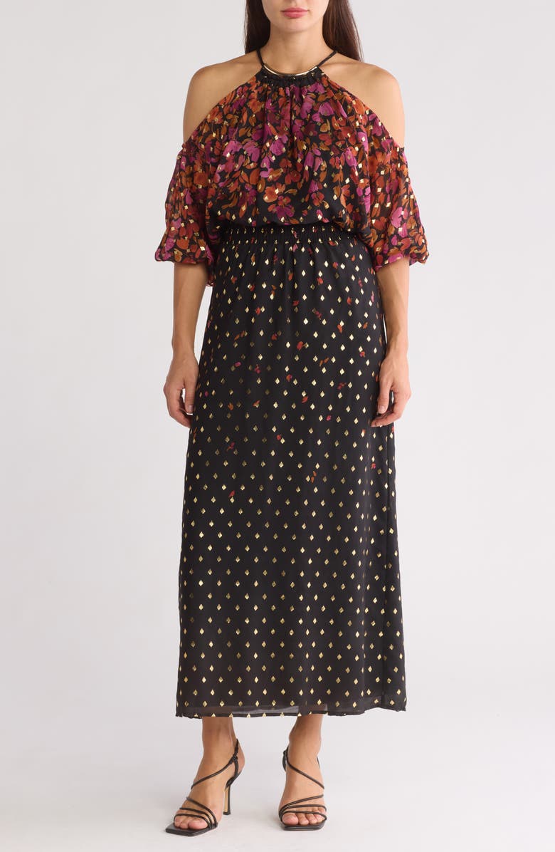 Halogen<sup>®</sup> Cold Shoulder Maxi Dress, Main, color, 