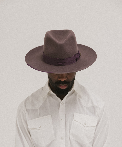 Two Roads Hat Co. Delmar Distressed Felt Fedora In Mulberry