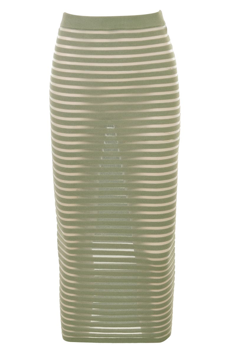 HOUSE OF CB Margo Stripe Sweater Skirt, Alternate, color, London Fog