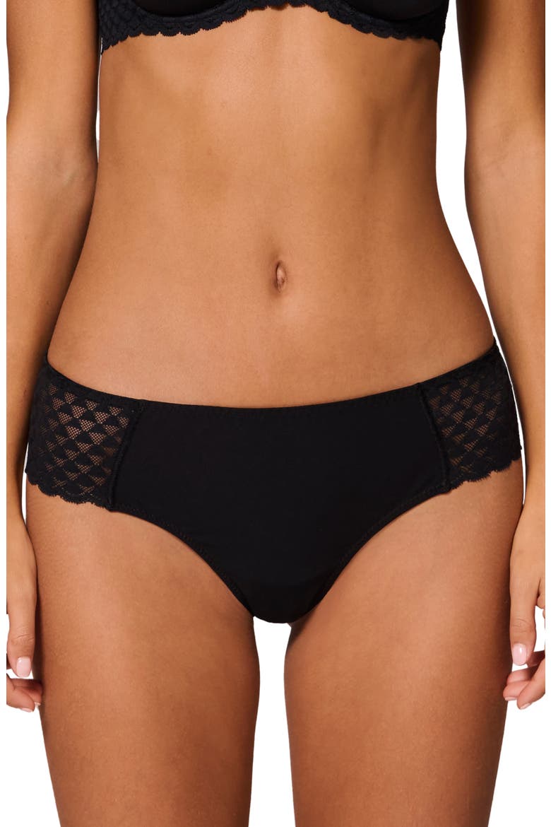 Subtile Lace Trim Boyshorts, Main, color, BLACK