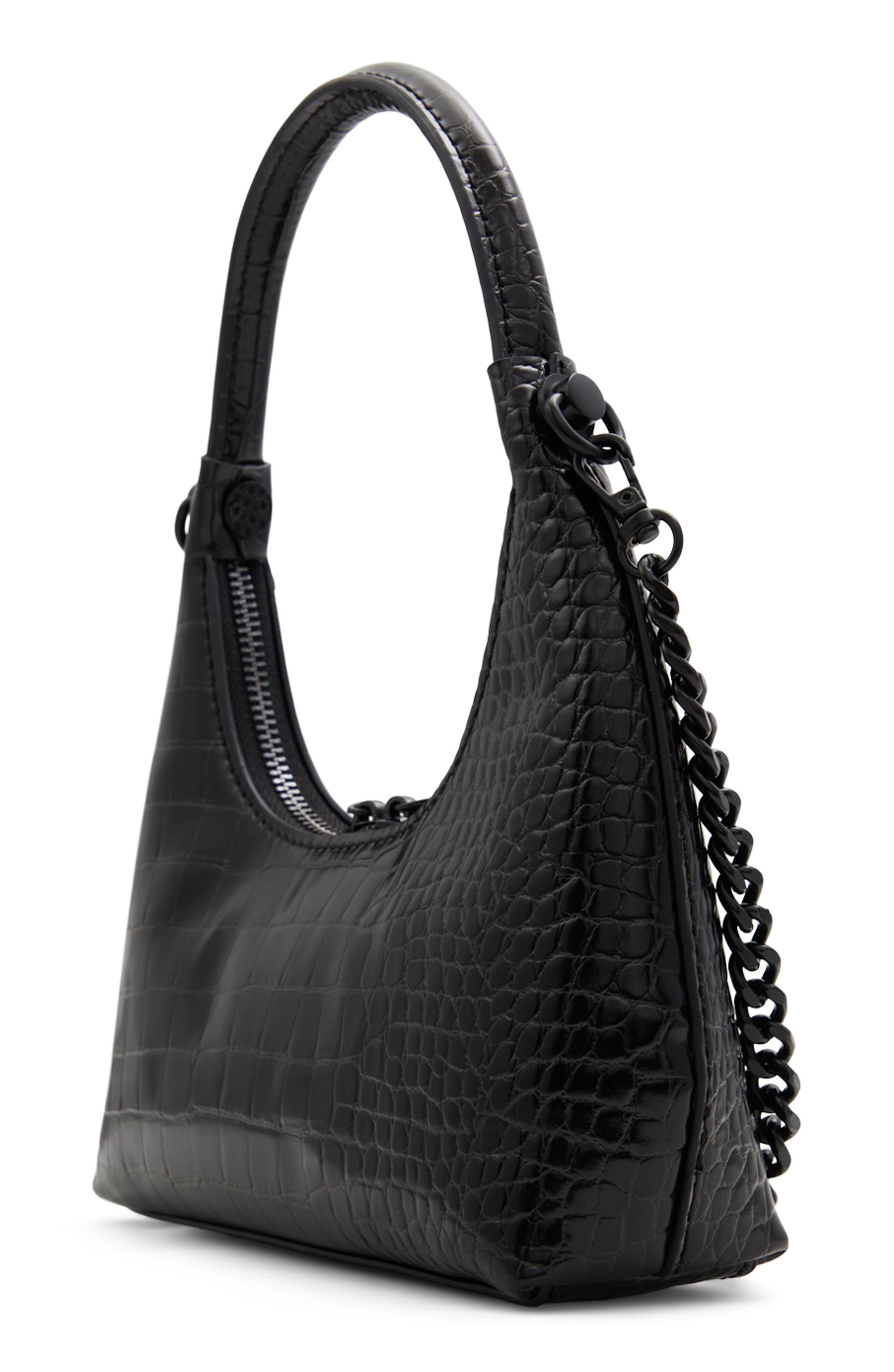 ALDO Yvanax Croc Embossed Faux Leather Top Handle Bag, Alternate, color, 