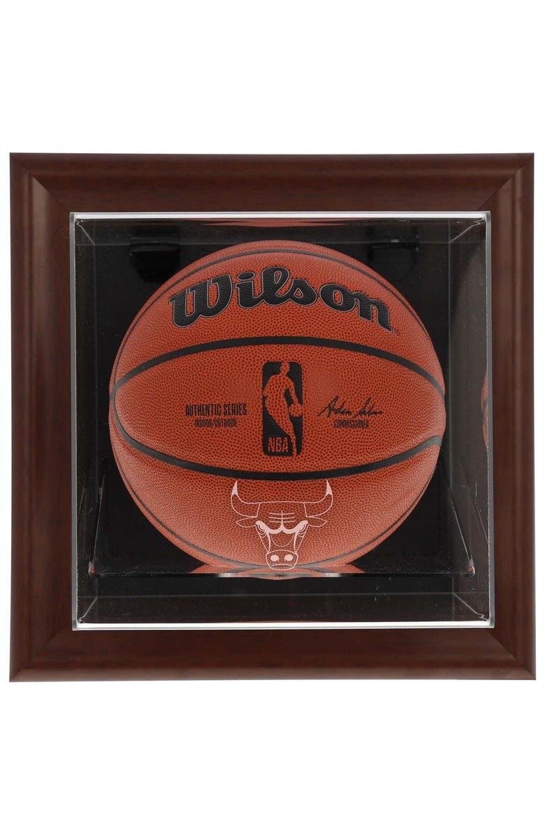 FANATICS AUTHENTIC Chicago Bulls Brown Framed Wall-Mountable Team Logo Basketball Display Case, Main, color,