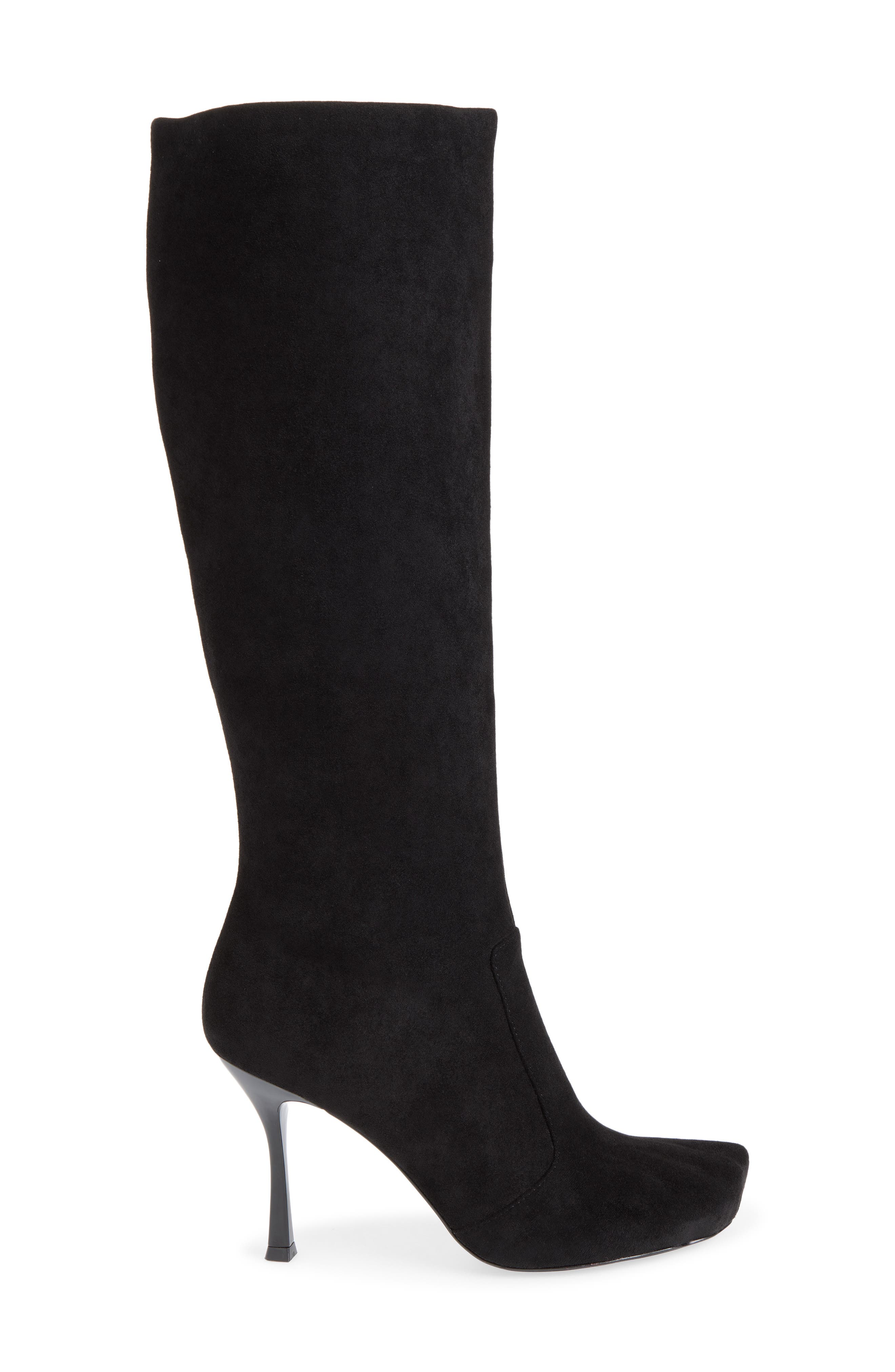 Conform Embossed Toe Knee High Boot, Alternate, color, BLACK SUEDE