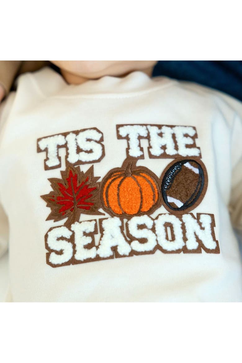 Tis The Season Pumpkin Patch Long Sleeve Romper, Alternate, color, Natural